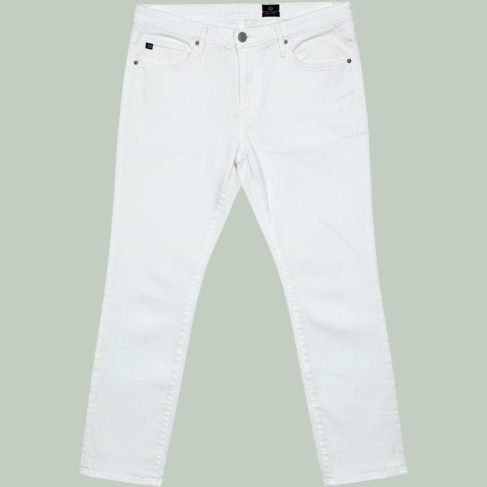 AG Adriano Goldschmied Stevie Roll-Up Slim Straight Jeans White Women 27